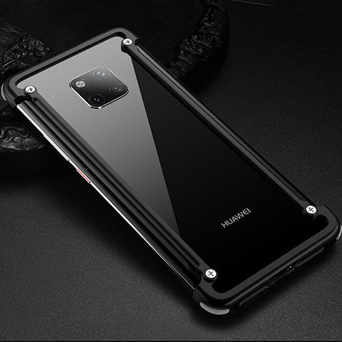 Funda Bumper Lujo Marco de Aluminio Carcasa para Huawei Mate 20 Pro Negro