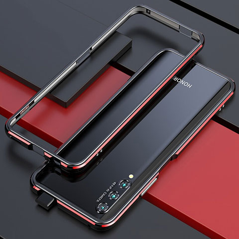 Funda Bumper Lujo Marco de Aluminio Carcasa para Huawei P Smart Pro (2019) Rojo y Negro