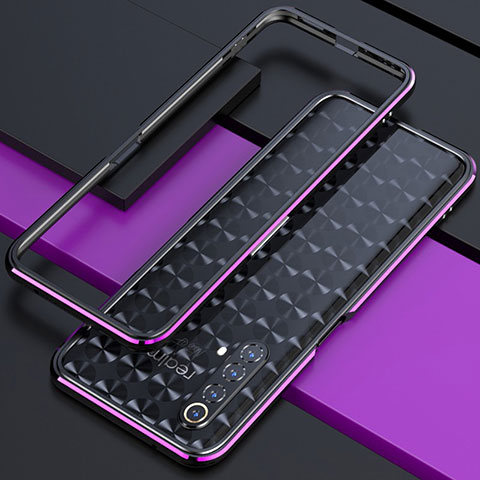 Funda Bumper Lujo Marco de Aluminio Carcasa para Realme X50 5G Morado