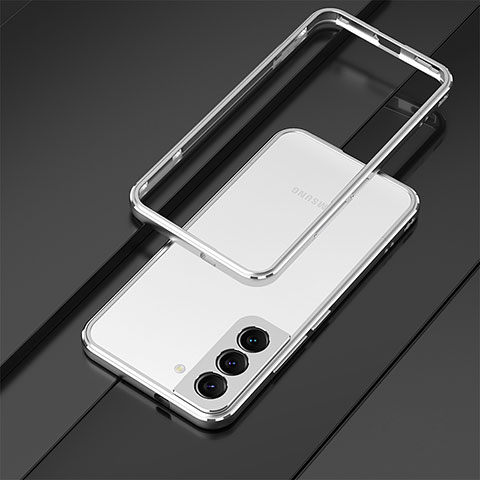 Funda Bumper Lujo Marco de Aluminio Carcasa para Samsung Galaxy S22 Plus 5G Plata