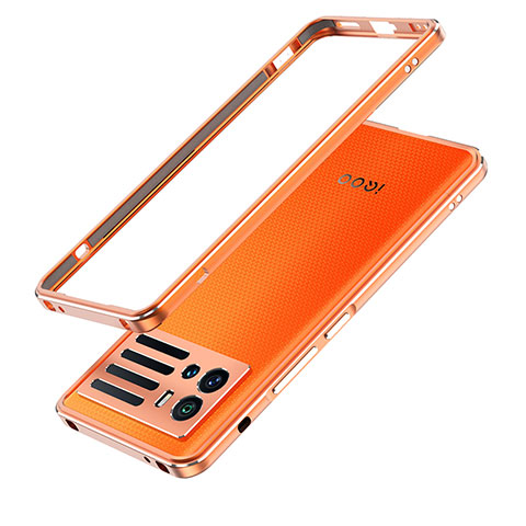 Funda Bumper Lujo Marco de Aluminio Carcasa para Vivo iQOO 9 5G Naranja