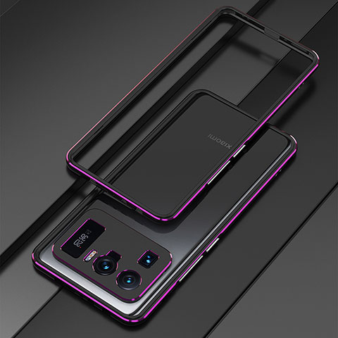 Funda Bumper Lujo Marco de Aluminio Carcasa para Xiaomi Mi 11 Ultra 5G Morado