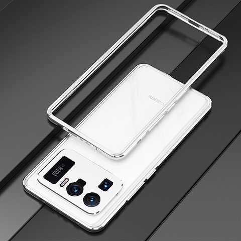 Funda Bumper Lujo Marco de Aluminio Carcasa para Xiaomi Mi 11 Ultra 5G Plata
