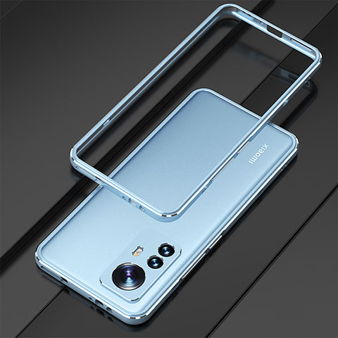 Funda Bumper Lujo Marco de Aluminio Carcasa para Xiaomi Mi 12X 5G Azul