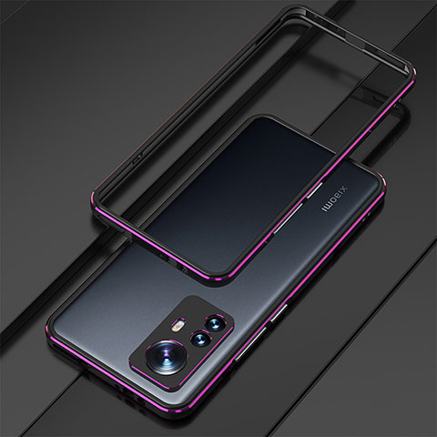 Funda Bumper Lujo Marco de Aluminio Carcasa para Xiaomi Mi 12X 5G Morado