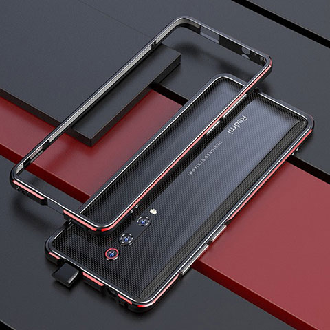 Funda Bumper Lujo Marco de Aluminio Carcasa para Xiaomi Mi 9T Rojo y Negro