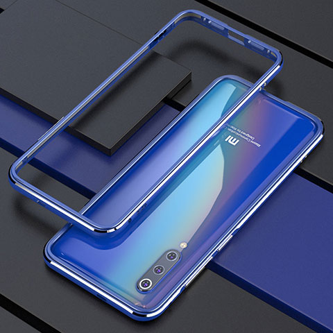 Funda Bumper Lujo Marco de Aluminio Carcasa para Xiaomi Mi A3 Lite Azul