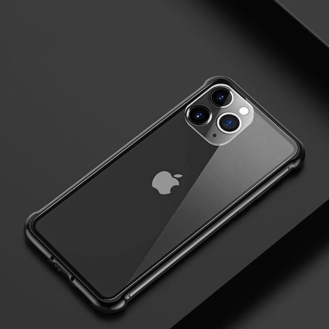 Funda Bumper Lujo Marco de Aluminio Carcasa T01 para Apple iPhone 11 Pro Negro