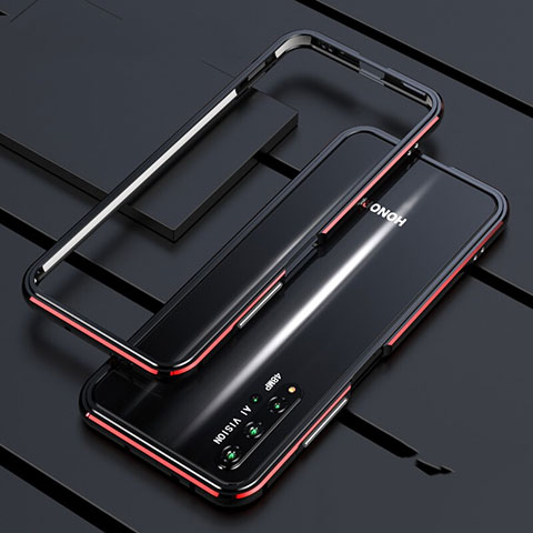 Funda Bumper Lujo Marco de Aluminio Carcasa T01 para Huawei Honor 20 Rojo y Negro