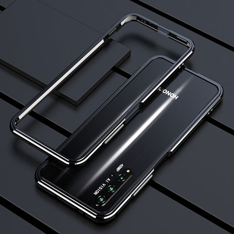 Funda Bumper Lujo Marco de Aluminio Carcasa T01 para Huawei Nova 5T Negro