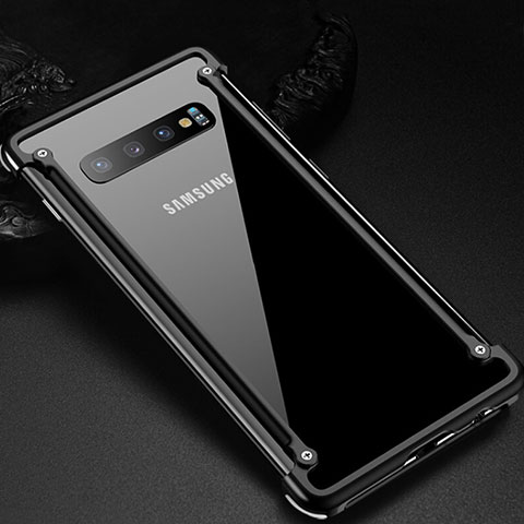 Funda Bumper Lujo Marco de Aluminio Carcasa T01 para Samsung Galaxy S10 Negro