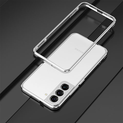 Funda Bumper Lujo Marco de Aluminio Carcasa T01 para Samsung Galaxy S21 5G Plata