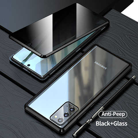Funda Bumper Lujo Marco de Aluminio Espejo 360 Grados Carcasa LK1 para Samsung Galaxy Note 20 5G Negro
