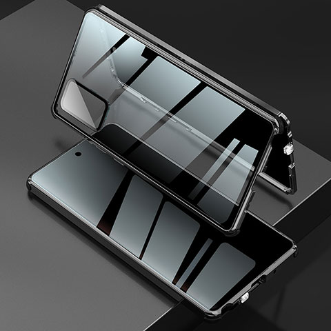 Funda Bumper Lujo Marco de Aluminio Espejo 360 Grados Carcasa LK2 para Samsung Galaxy Note 20 5G Negro