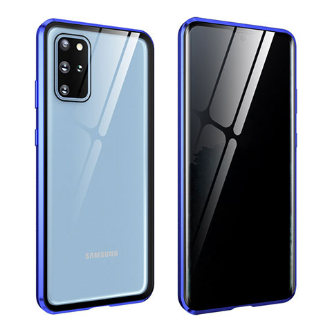 Funda Bumper Lujo Marco de Aluminio Espejo 360 Grados Carcasa LK2 para Samsung Galaxy S20 Plus Azul