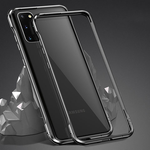 Funda Bumper Lujo Marco de Aluminio Espejo 360 Grados Carcasa LK3 para Samsung Galaxy S20 Plus 5G Negro