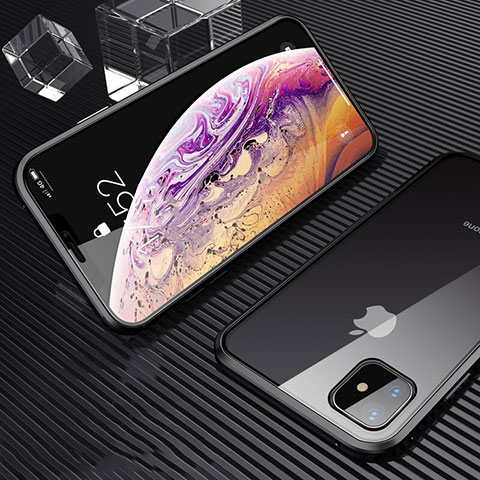 Funda Bumper Lujo Marco de Aluminio Espejo 360 Grados Carcasa M01 para Apple iPhone 11 Negro