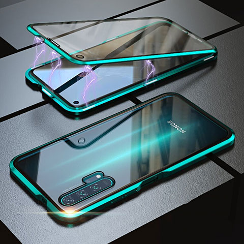 Funda Bumper Lujo Marco de Aluminio Espejo 360 Grados Carcasa M01 para Huawei Honor 20 Pro Verde