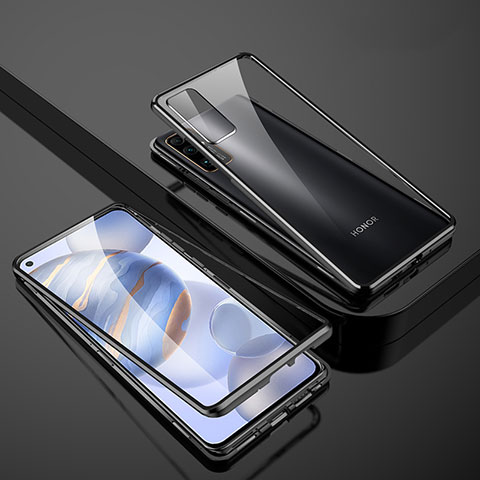 Funda Bumper Lujo Marco de Aluminio Espejo 360 Grados Carcasa M01 para Huawei Honor 30 Negro