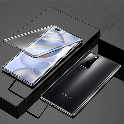 Funda Bumper Lujo Marco de Aluminio Espejo 360 Grados Carcasa M01 para Huawei Honor 30 Pro+ Plus Negro