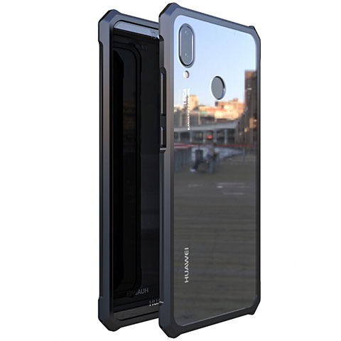 Funda Bumper Lujo Marco de Aluminio Espejo 360 Grados Carcasa M01 para Huawei Nova 3e Negro