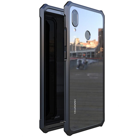 Funda Bumper Lujo Marco de Aluminio Espejo 360 Grados Carcasa M01 para Huawei P20 Lite Negro