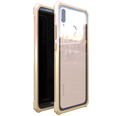 Funda Bumper Lujo Marco de Aluminio Espejo 360 Grados Carcasa M01 para Huawei P20 Lite Oro