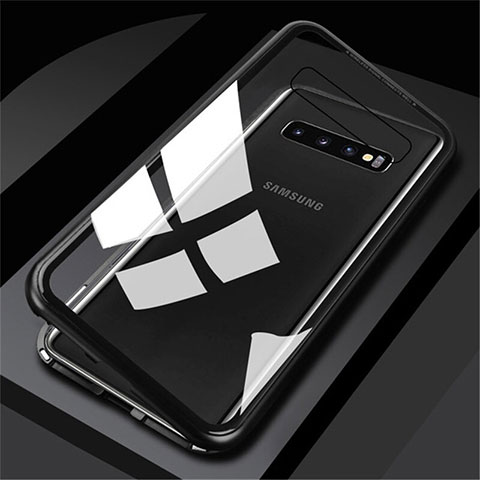 Funda Bumper Lujo Marco de Aluminio Espejo 360 Grados Carcasa M01 para Samsung Galaxy S10 Negro