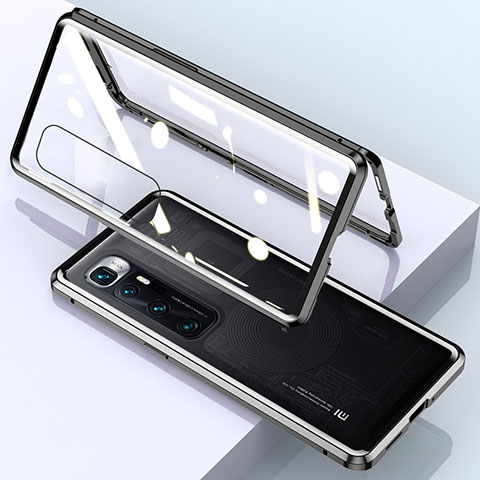 Funda Bumper Lujo Marco de Aluminio Espejo 360 Grados Carcasa M01 para Xiaomi Mi 10 Ultra Negro