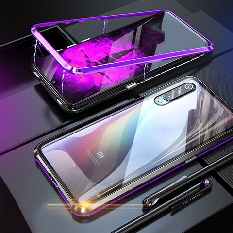 Funda Bumper Lujo Marco de Aluminio Espejo 360 Grados Carcasa M01 para Xiaomi Mi 9 Pro Morado