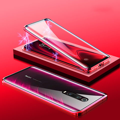 Funda Bumper Lujo Marco de Aluminio Espejo 360 Grados Carcasa M01 para Xiaomi Mi 9T Rojo