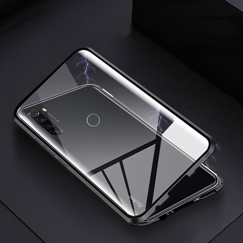 Funda Bumper Lujo Marco de Aluminio Espejo 360 Grados Carcasa M01 para Xiaomi Redmi Note 8 Negro