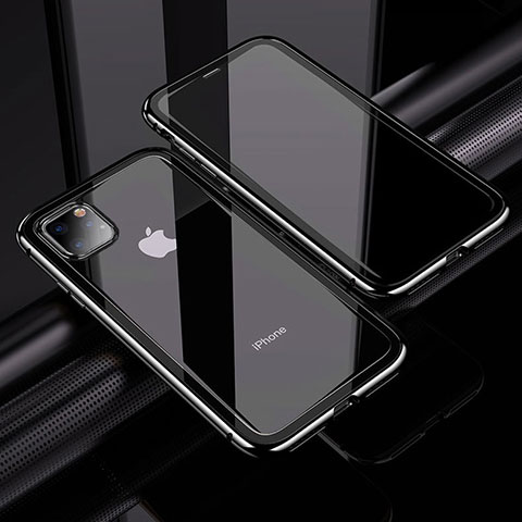 Funda Bumper Lujo Marco de Aluminio Espejo 360 Grados Carcasa M02 para Apple iPhone 11 Pro Max Negro