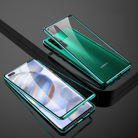 Funda Bumper Lujo Marco de Aluminio Espejo 360 Grados Carcasa M02 para Huawei Honor 30 Pro+ Plus Verde