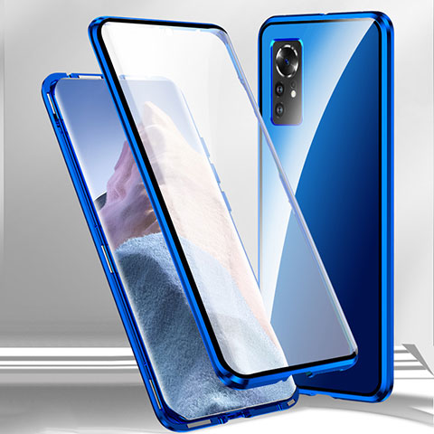 Funda Bumper Lujo Marco de Aluminio Espejo 360 Grados Carcasa M02 para Xiaomi Mi 12S 5G Azul