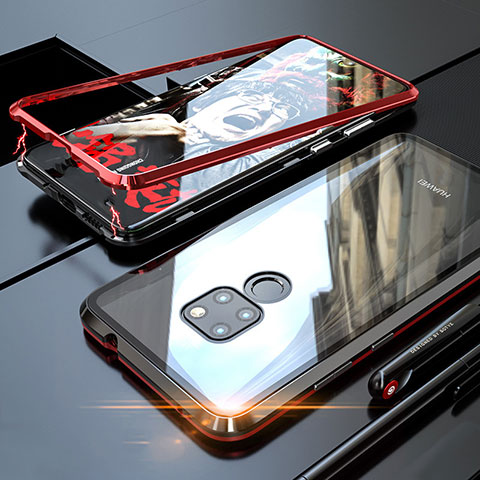 Funda Bumper Lujo Marco de Aluminio Espejo 360 Grados Carcasa M03 para Huawei Mate 20 Rojo