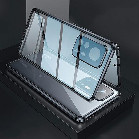 Funda Bumper Lujo Marco de Aluminio Espejo 360 Grados Carcasa M03 para Xiaomi Mi 12 5G Negro