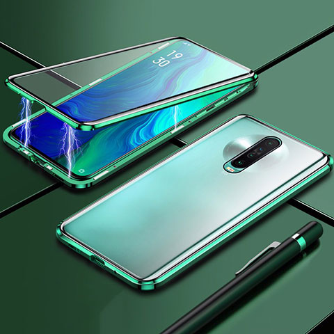 Funda Bumper Lujo Marco de Aluminio Espejo 360 Grados Carcasa M04 para Xiaomi Poco X2 Verde