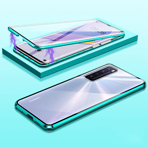 Funda Bumper Lujo Marco de Aluminio Espejo 360 Grados Carcasa M05 para Huawei Nova 7 5G Verde