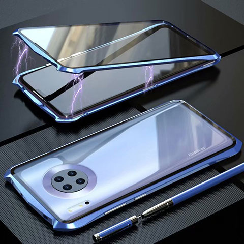 Funda Bumper Lujo Marco de Aluminio Espejo 360 Grados Carcasa M06 para Huawei Mate 30 Pro 5G Azul