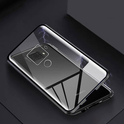 Funda Bumper Lujo Marco de Aluminio Espejo 360 Grados Carcasa M07 para Huawei Nova 5z Negro