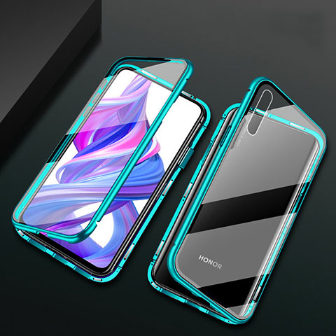 Funda Bumper Lujo Marco de Aluminio Espejo 360 Grados Carcasa M07 para Huawei Y9s Verde