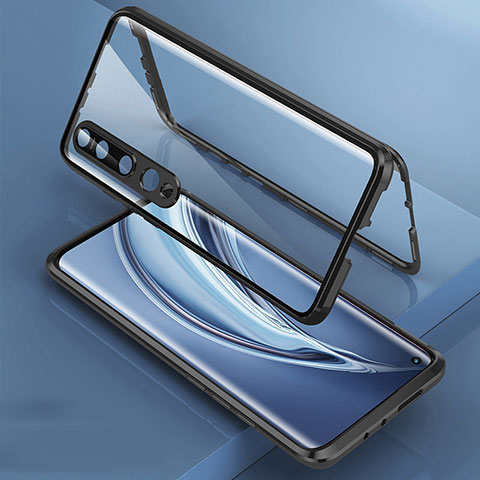 Funda Bumper Lujo Marco de Aluminio Espejo 360 Grados Carcasa M09 para Xiaomi Mi 10 Negro