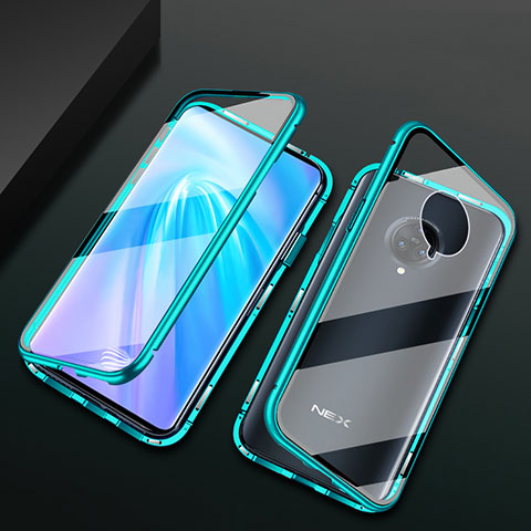 Funda Bumper Lujo Marco de Aluminio Espejo 360 Grados Carcasa M10 para Vivo Nex 3 5G Verde