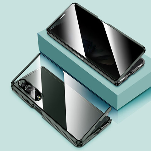 Funda Bumper Lujo Marco de Aluminio Espejo 360 Grados Carcasa P02 para Samsung Galaxy Z Fold4 5G Verde