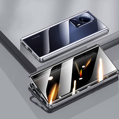 Funda Bumper Lujo Marco de Aluminio Espejo 360 Grados Carcasa P02 para Xiaomi Mi 13 Lite 5G Negro