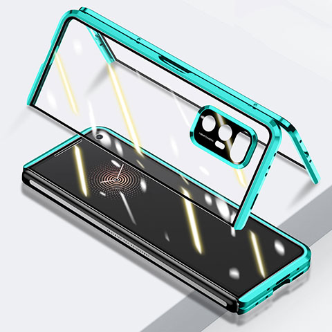 Funda Bumper Lujo Marco de Aluminio Espejo 360 Grados Carcasa P03 para Xiaomi Mix Fold 5G Verde