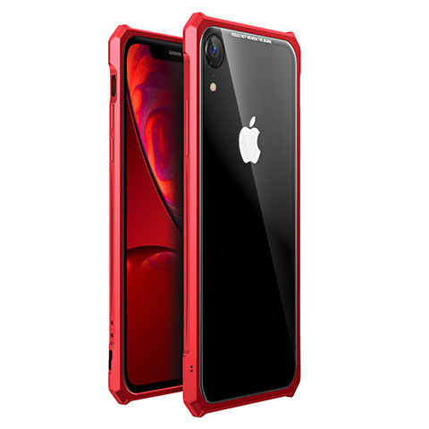 Funda Bumper Lujo Marco de Aluminio Espejo 360 Grados Carcasa para Apple iPhone XR Rojo