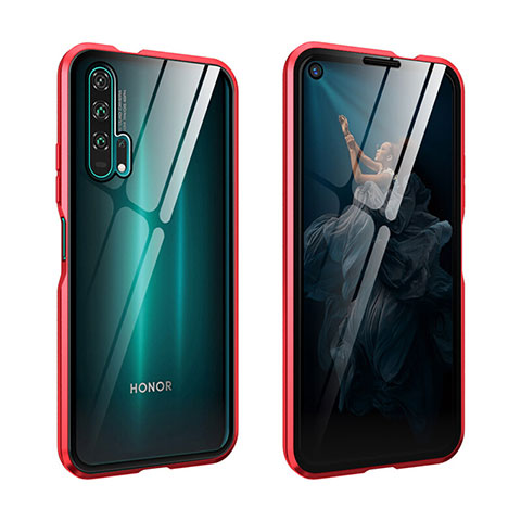 Funda Bumper Lujo Marco de Aluminio Espejo 360 Grados Carcasa para Huawei Honor 20 Pro Rojo