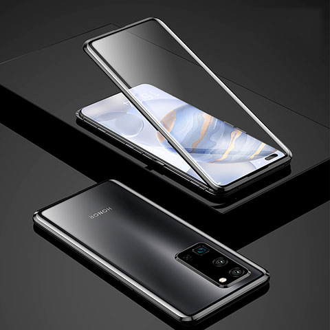 Funda Bumper Lujo Marco de Aluminio Espejo 360 Grados Carcasa para Huawei Honor 30 Pro Negro